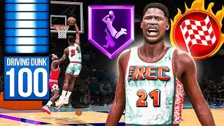 100 DRIVING DUNK + HOF POSTERIZER in the RANDOM REC is OVERPOWERED (NBA 2K24)