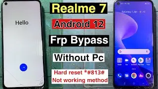 Realme 7 Frp Bypass Android 12 | Without Pc | Realme 7 Google Account Frp Unlock