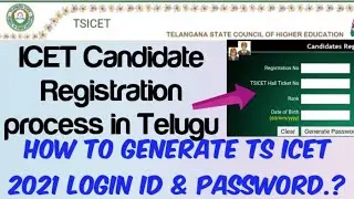 TS ICET 2021 Candidate Registration Process//How to Generate Login ID & Password for ICET weboptions