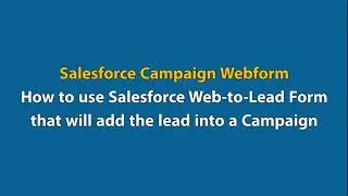 How to generate leads from your website to a specific campaign using Salesforce web-to-lead form