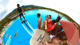 Cliff jumping vs Flyboard at Blue Tree Phuket, Thailand | Epic backflip from the huge tower