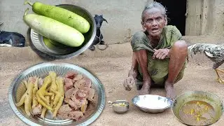 SPARE PARTS with Gourd cooking by Poor old grandma & eating ||Village food ||Grandma Village life