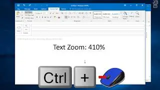 How to zoom in and out Outlook