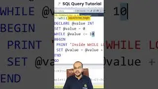 SQL Server WHILE Loop Explained in 60 Seconds |SQL Tutorial Day 24