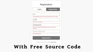 Login Registration Form Validation in JavaScript With Source Code