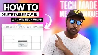 How to delete table row in wps office writer | delete a row in wps office writer | writer tutorial