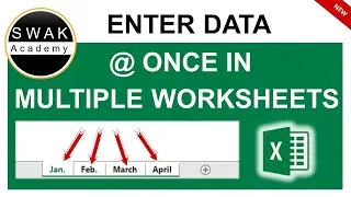 👍 Enter Data at once in multiple worksheets