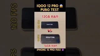 IQOO 12 PRO😱(120fps)VsIPHONE 15 PRO MAX😈💀PUBG SPEED TEST#iqoo12pro #iqoo12 #bgmishorts #pubgtest