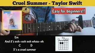 Tutorial guitar ( cruel summer - Taylor Swift ) Easy chord for beginners