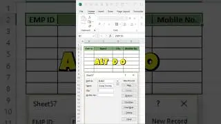 Data entry form using shortcut in excel 