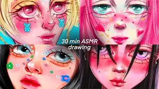 asmr drawing no talking