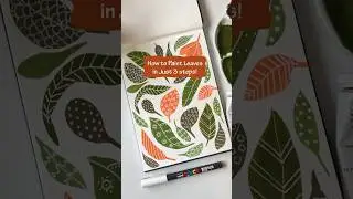 How to paint leaves.  Easy tutorial for Beginners #gouache #shorts