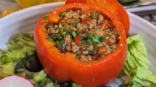 Turkey Stuffed Peppers 🫑 #shorts