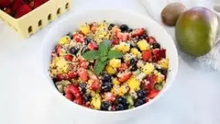 Quinoa Fruit Salad with Ginger Honey Dressing