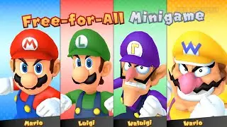 Mario Party 10 Mushroom Park - Mario vs Luigi vs Waluigi vs Wario (Very Hard)