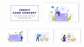 Credit Card Payment Animation Scene After Effects Template