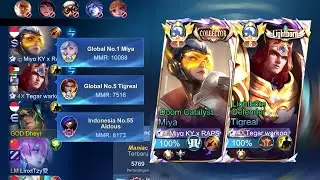 Try out Ranked Trio with Global Top 1 Miya and Tigreal! Auto carry Cuy!