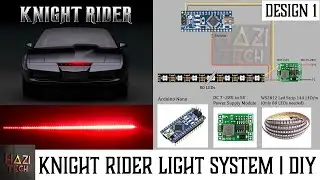 DIY Knight Rider Scanner LED Light System With Just 3 Wires | Arduino | WS2812B | Design 1