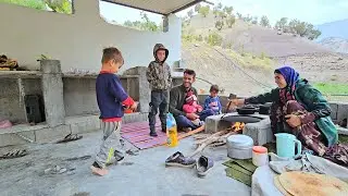 Village man and woman skills. Babak continues construction on the farm terrace 