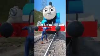 GTAV: SPIDER-MAN SAVING FRANKLIN FROM THOMAS THE TRAIN 