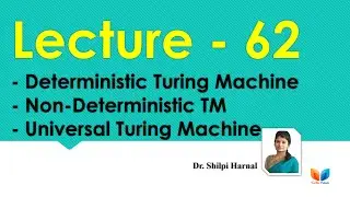 Deterministic and Non-Deterministic Turing Machine | Universal Turing Machine | Lecture-62