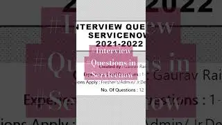 Interview Questions with Answers for servicenow ,Exp. 1-3 years experience