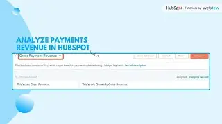 How to analyze payments revenue in HubSpot.