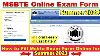 How to fill Msbte Exam Form MSBTE Summer 2023 Msbte Exam Form Filling Live Demo