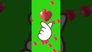 Korean Finger heart ❤️ rain #chromakey #greenscreen #background #greenbackground #animation #art