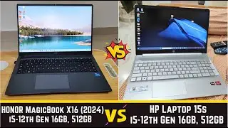 HONOR MagicBook X16 (2024) vs HP Laptop 15s - Detail Comparison | 16GB RAM 512GB SSD i5- 12th Gen.