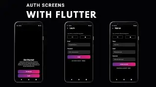 Dark mode log in and sign up screens in Flutter