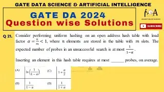 GATE DA 2024 QUESTION - WISE DETAILED SOLUTIONS | Data Science and Artificial Intelligence I Q.21