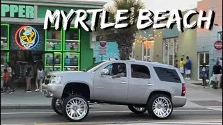 Carolina Trucks Cruisin’ at Myrtle beach Sc- Ocean Blvd .. squatted trucks, lifted trucks ..