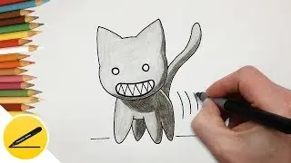 How to draw Kamineko the Cat (Biting or Evil Cat) - Drawing step by step  - Anime characters