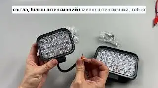 Фара LED прямокутна, ближній + дальній, 21 led діодів та 33 led діода