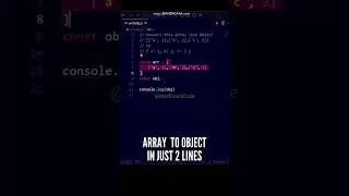 😍😍 Convert Array into Objects in JavaScript ES6 with just 2 lines of code #shorts #javascript #code