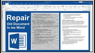 How to Repair Old Document in MS Word