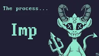 Imp (1-bit pixel art animation process) | Timelapse