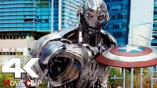 Captain America Vs Ultron - Fight Scene In Hindi - Avengers Age Of Ultron Movie Clip HD