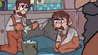 Early on in Mario and Luigi's Plumbing Career...