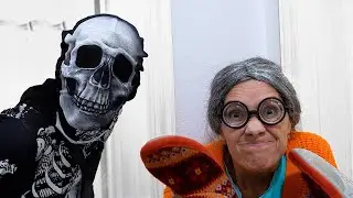 Super Granny & Skeleton in real life story