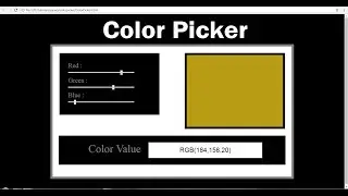 Html5 Color Picker - Using Html Css and Javascript ( Jquery )