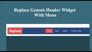 How to Replace Genesis Theme Header Widget with Menu using Functions PHP file