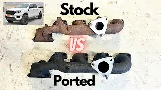 Ford Ranger exhaust manifold Ported VS Stock comparison