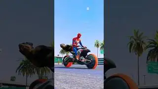 GTA 5: SPIDERMAN SAVES TOMMY FROM ACCIDENT😱💔😭 #gta5 #gtavshorts #animals #spiderman #chop #love #sad