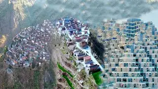 The most amazing house on a cliff | Chinese cliff village | Cliff wonders in the mountains