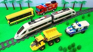 Fire truck Train Dump truck Police cars