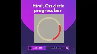 Progress Bar Animation | Circle Html, Css | html,css progress bar animation | 2023