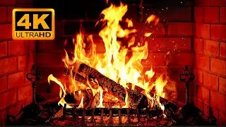 🔥 Cozy Fireplace 4K (12 HOURS). Fireplace with Crackling Fire Sounds. Fireplace Ambience