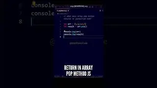 😄😄 What does Array Pop Method return in JavaScript ES6? #shorts #javascript #programming #coding